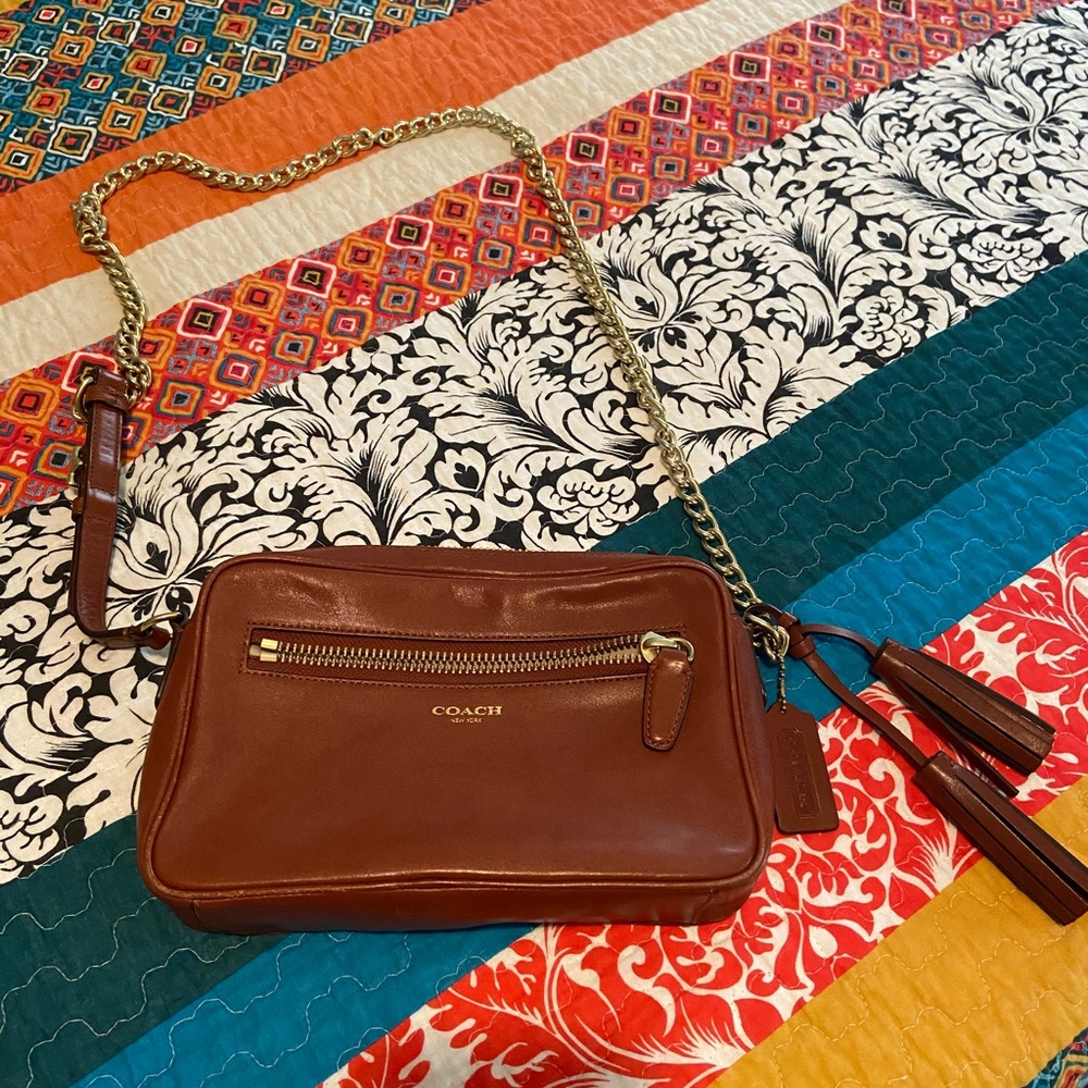 Coach crossbody purse tan